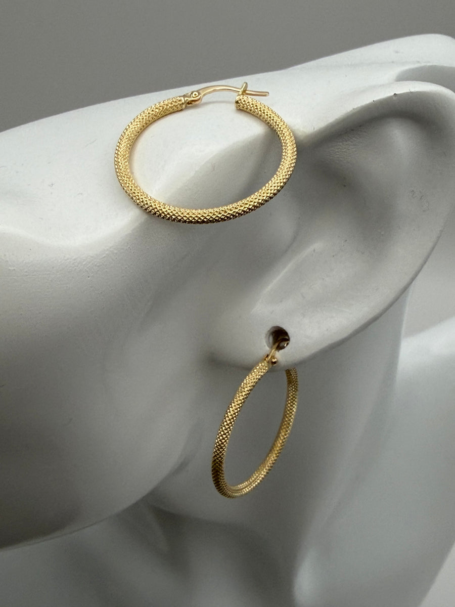 Twisted Matte Hoop Earrings