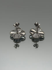 Clover White Gold Earrings -15mm