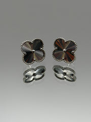 Clover White Gold Earrings -15mm