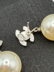 CHANEL PEARL DROP CC STUD EARRINGS