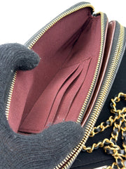 CHANEL DOUBLE ZIP  WALLET ON CHAIN LAMBSKIN