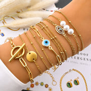 "EVIL EYE" PVD GOLD-PLATED STAINLESS STEEL BRACELET - INTENSITY