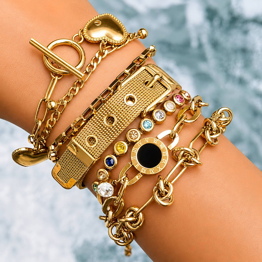 PVD GOLD-PLATED STAINLESS STEEL BRACELET - INTENSITY