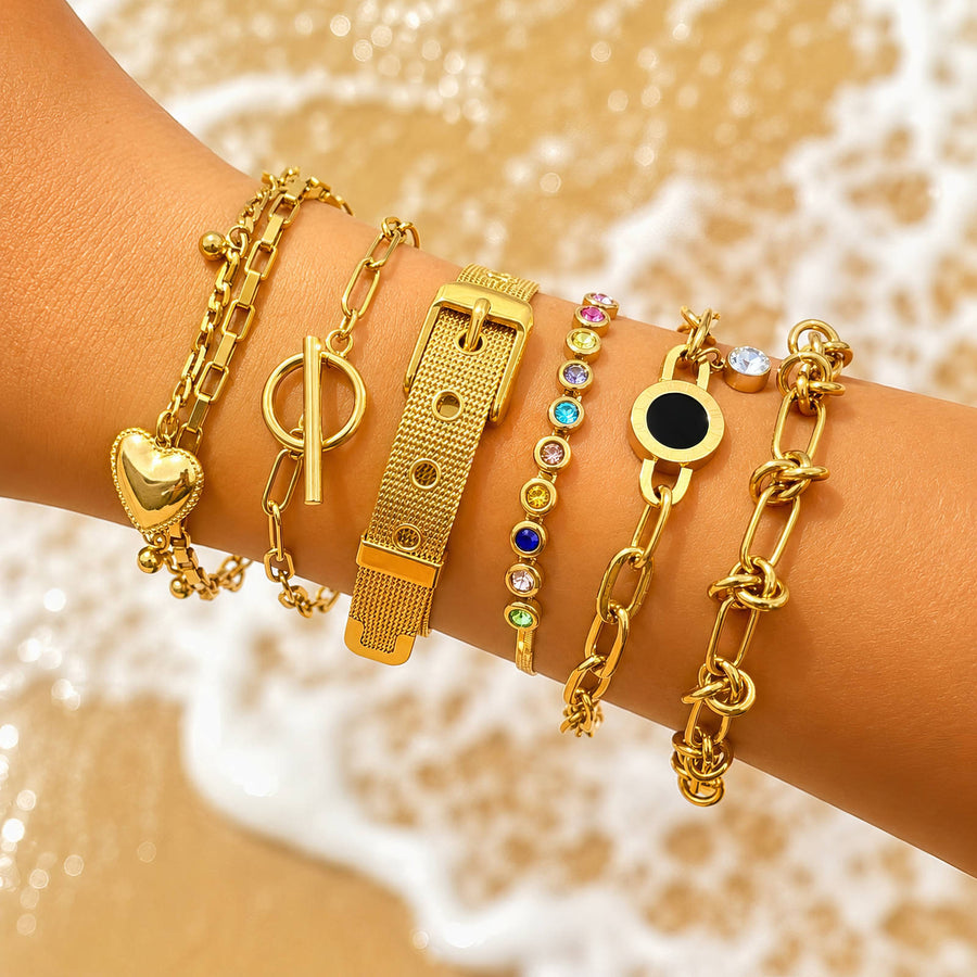 PVD GOLD-PLATED STAINLESS STEEL BRACELET - INTENSITY
