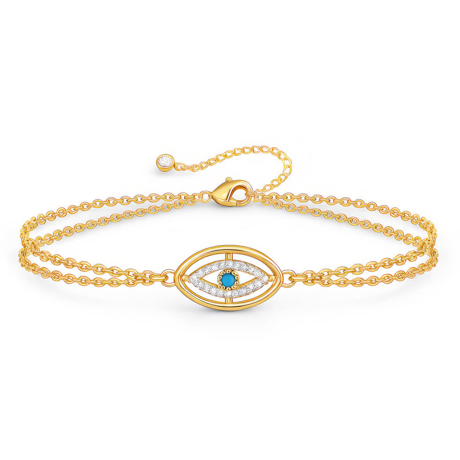 "EVIL EYE" PVD GOLD-PLATED STAINLESS STEEL BRACELET - INTENSITY