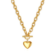 ENGRAVING-READY "HEART" PVD GOLD-PLATED STEEL NECKLACE - INTENSITY
