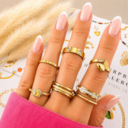 PVD GOLD-PLATED STAINLESS STEEL FINGER RING - INTENSITY