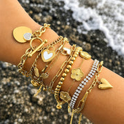 "HEARTS" PVD GOLD-PLATED STAINLESS STEEL BRACELET - INTENSITY