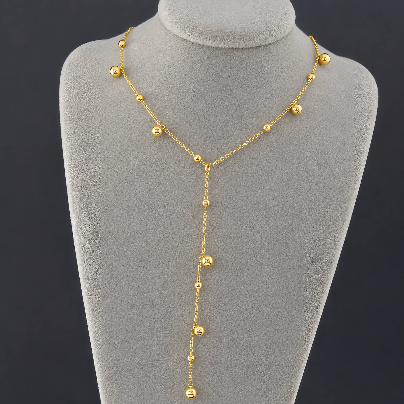 PVD GOLD-PLATED STAINLESS STEEL NECKLACE - INTENSITY