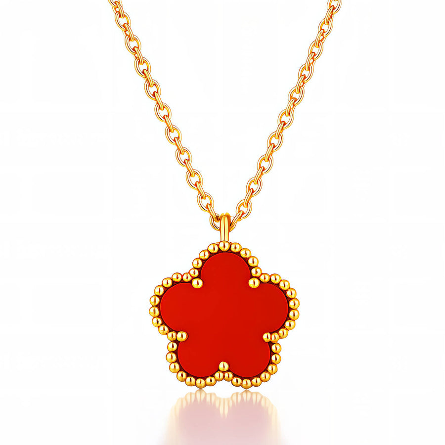 "FLOWER" PVD GOLD-PLATED STAINLESS STEEL NECKLACE - INTENSITY