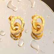 PVD GOLD-PLATED STAINLESS STEEL EARRINGS - INTENSITY