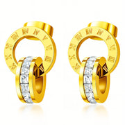 PVD GOLD-PLATED STAINLESS STEEL EARRINGS - INTENSITY