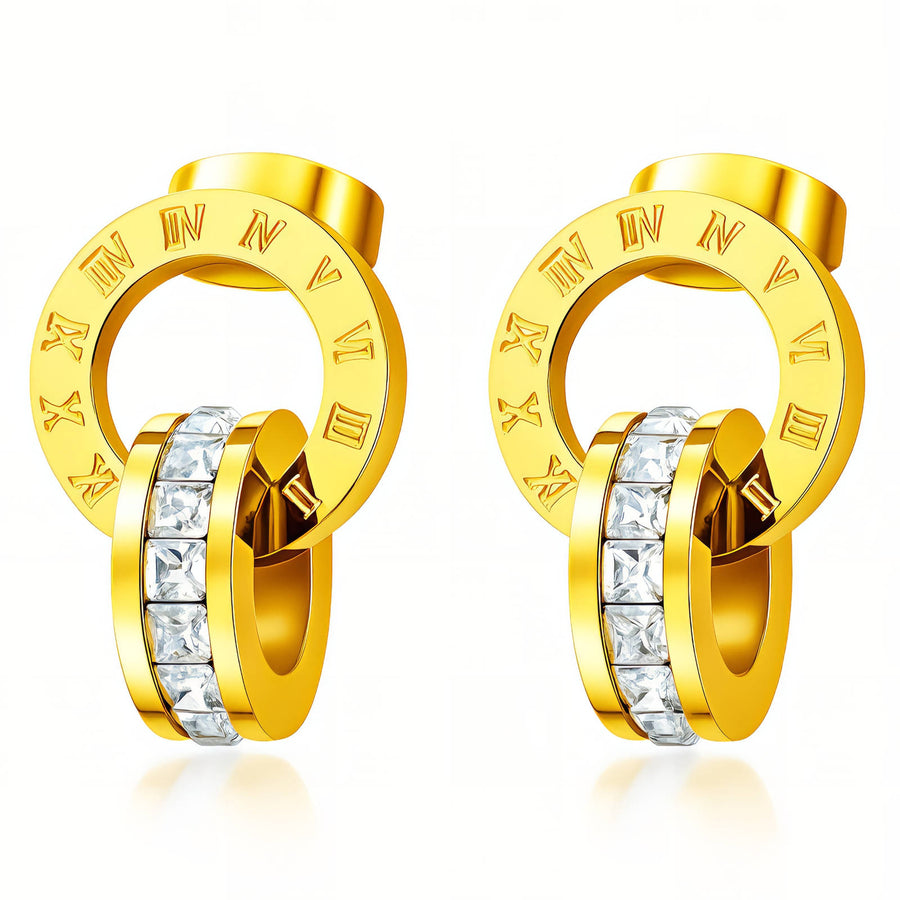PVD GOLD-PLATED STAINLESS STEEL EARRINGS - INTENSITY