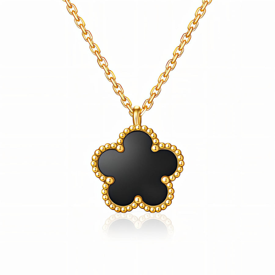 "FLOWER" PVD GOLD-PLATED STAINLESS STEEL NECKLACE - INTENSITY