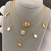PVD GOLD-PLATED STAINLESS STEEL NECKLACE - INTENSITY