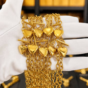 ENGRAVING-READY "HEART" PVD GOLD-PLATED STEEL NECKLACE - INTENSITY
