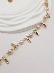 " SOFIA RAINBOW " FRESH WATER PEARLS NECKLACE