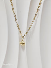 Heart Charm  in PaperClip Chain