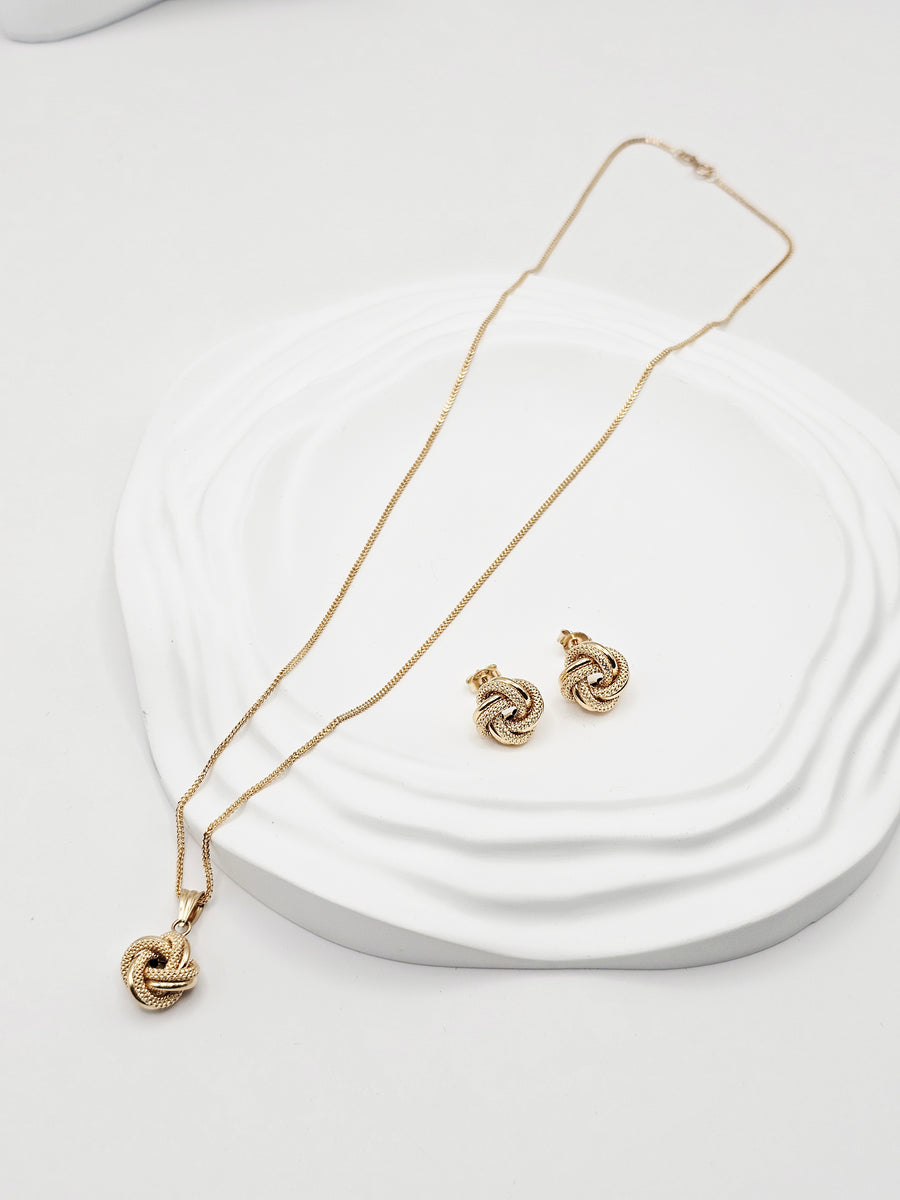 Cinnamon/Knot  Set Necklace/Earrings
