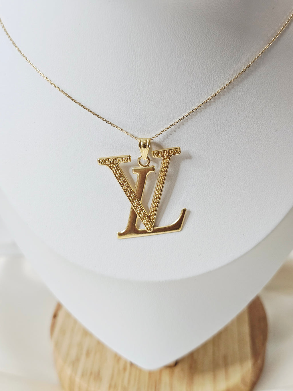 LV Inspired Logo Pendant