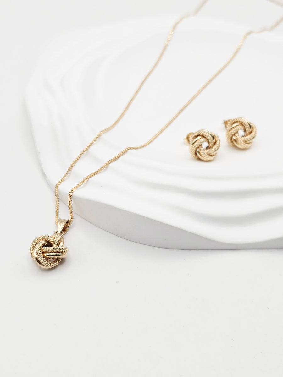 Cinnamon/Knot  Set Necklace/Earrings
