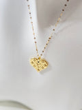 LV Inspired Heart Pendant