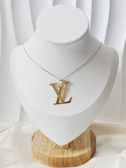LV Inspired Logo Pendant
