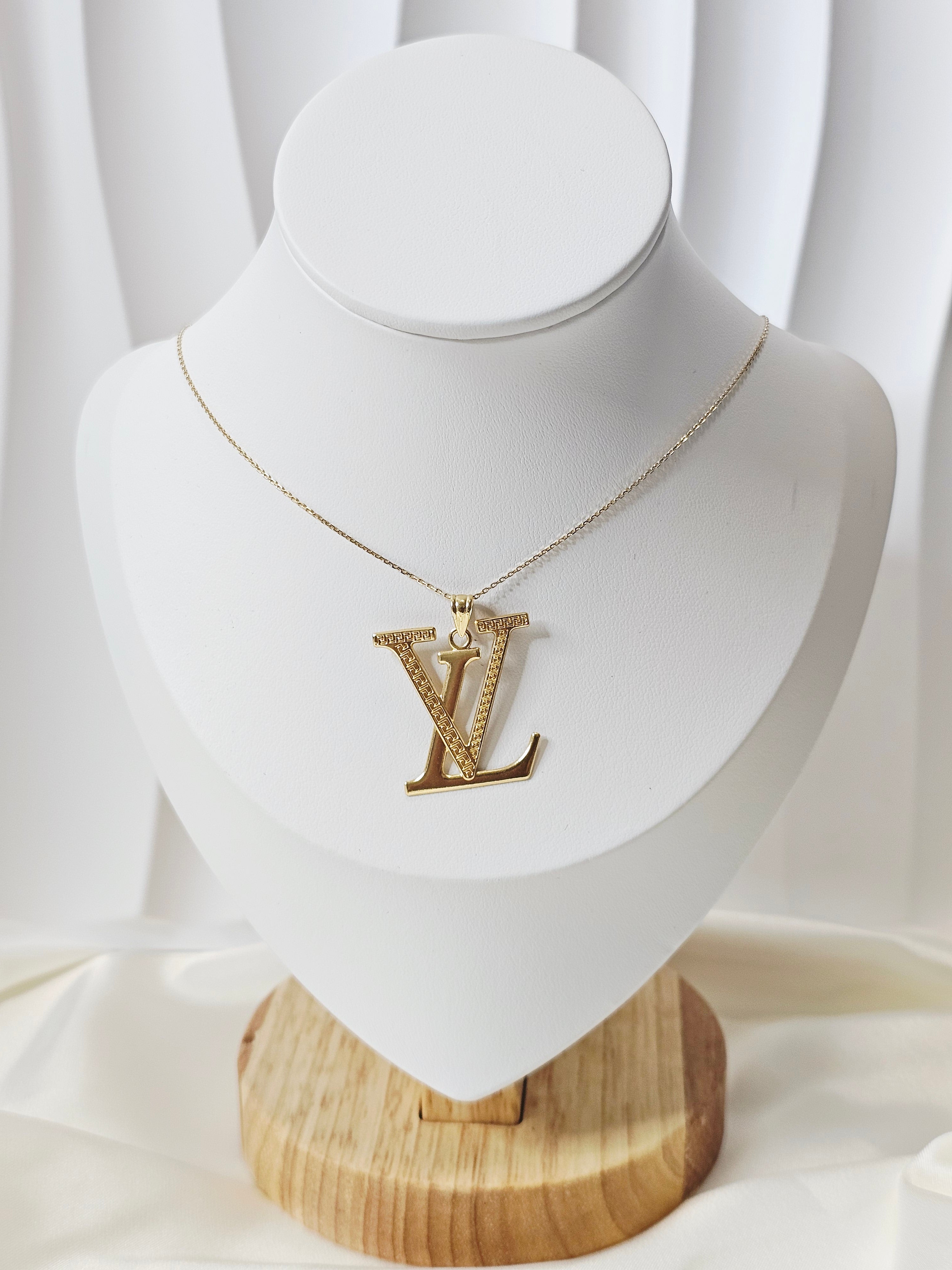 LV Inspired Logo Pendant