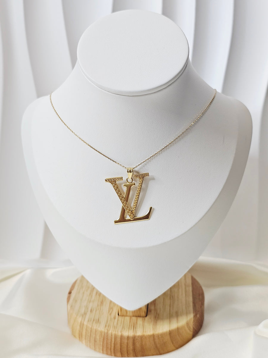 LV Inspired Logo Pendant