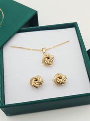 Cinnamon/Knot  Set Necklace/Earrings