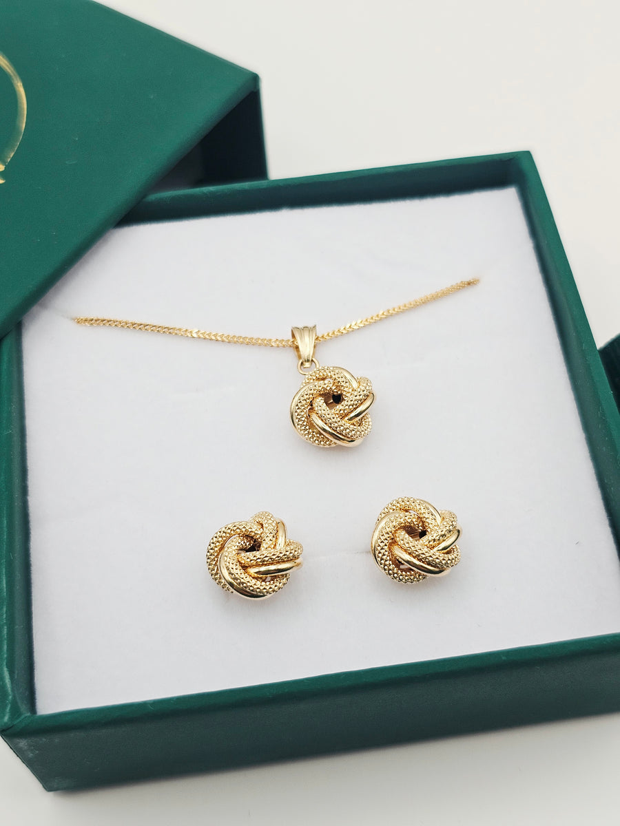 Cinnamon/Knot  Set Necklace/Earrings