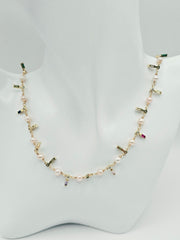 " SOFIA RAINBOW " FRESH WATER PEARLS NECKLACE