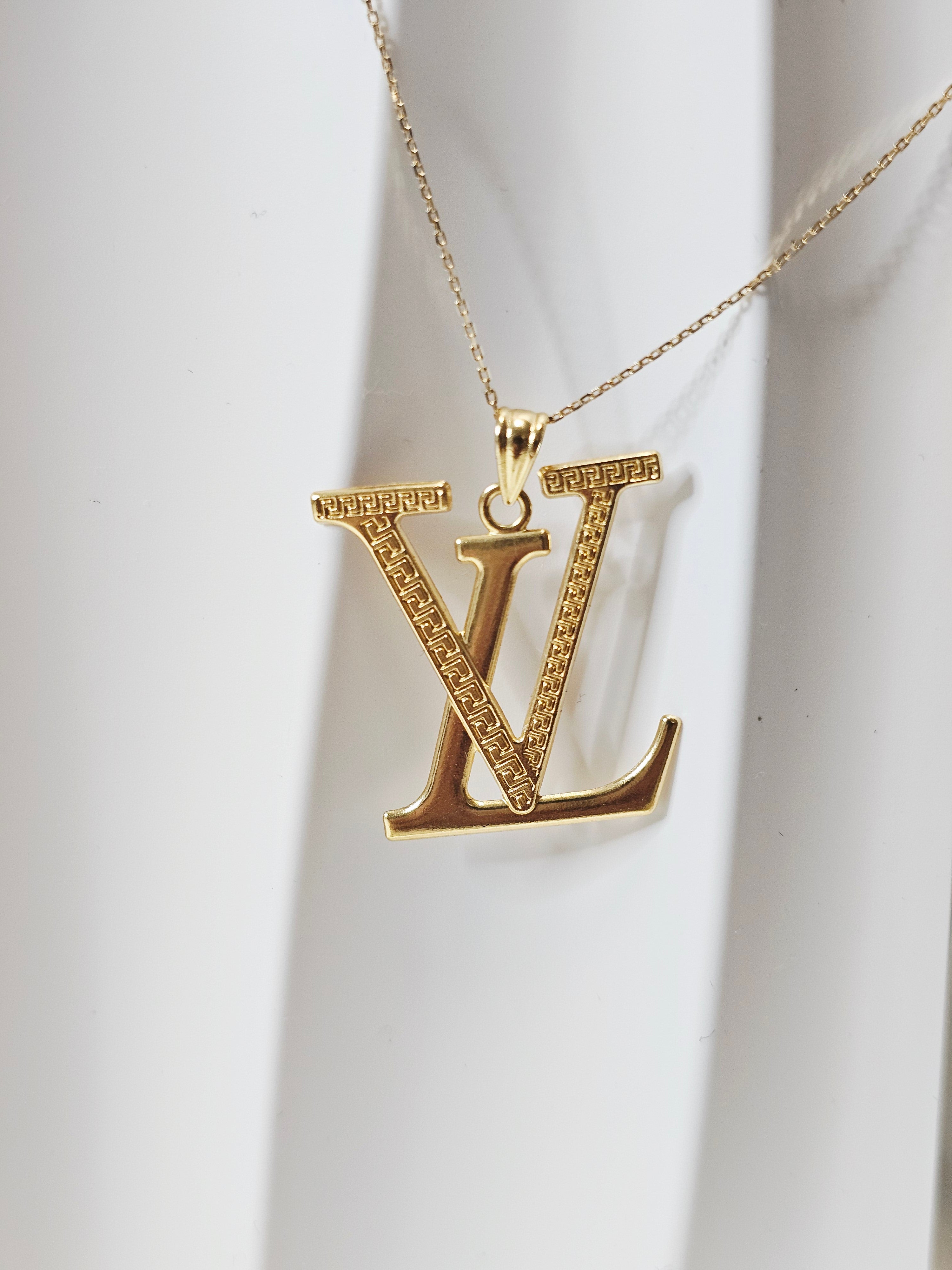 LV Inspired Logo Pendant