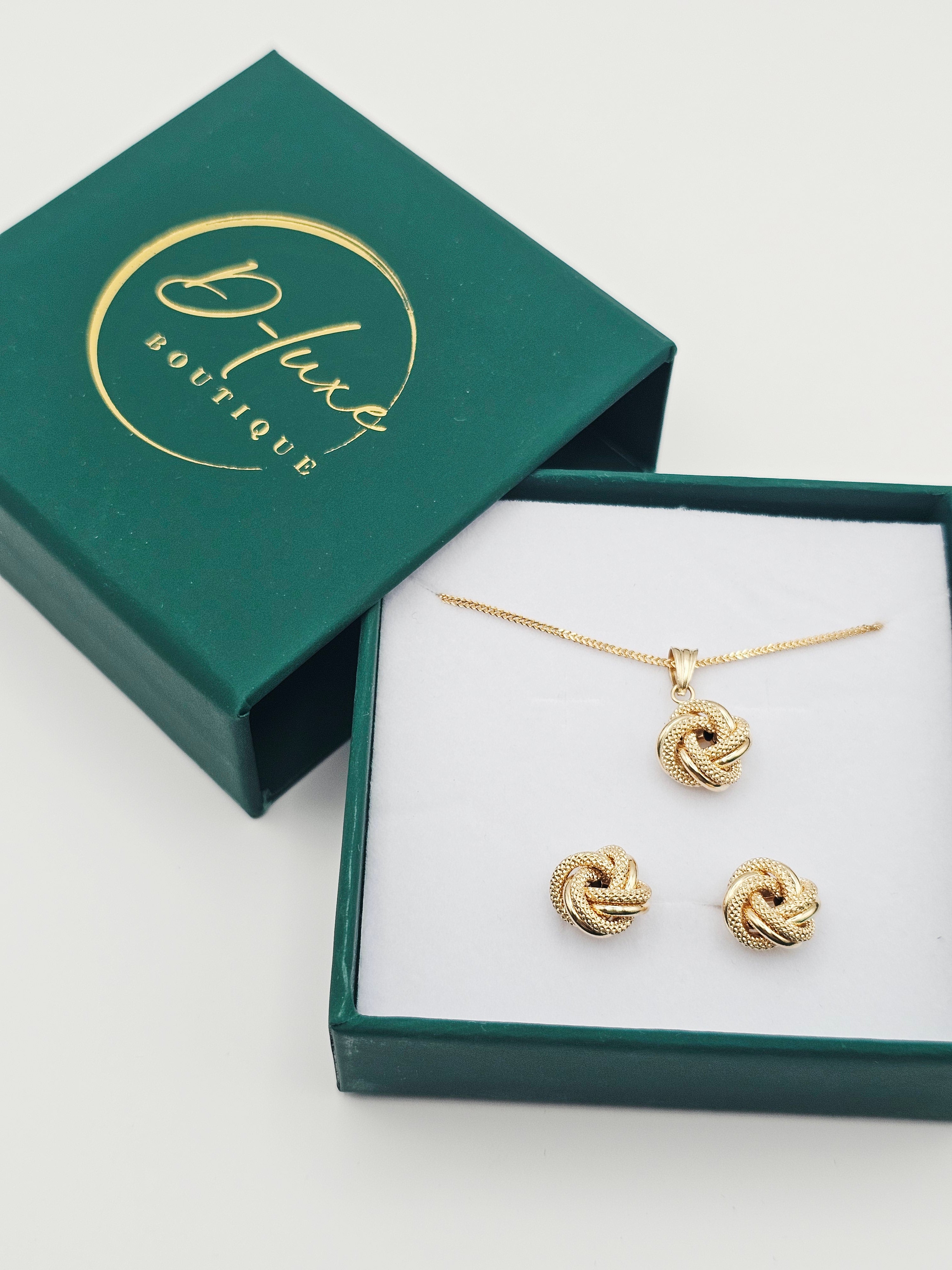 Cinnamon/Knot  Set Necklace/Earrings