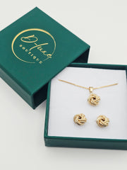 Cinnamon/Knot  Set Necklace/Earrings