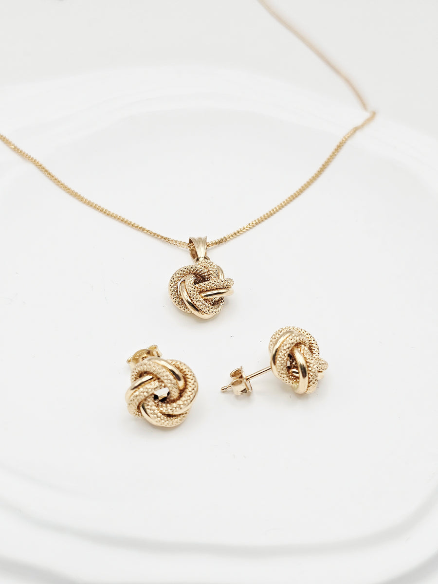 Cinnamon/Knot  Set Necklace/Earrings