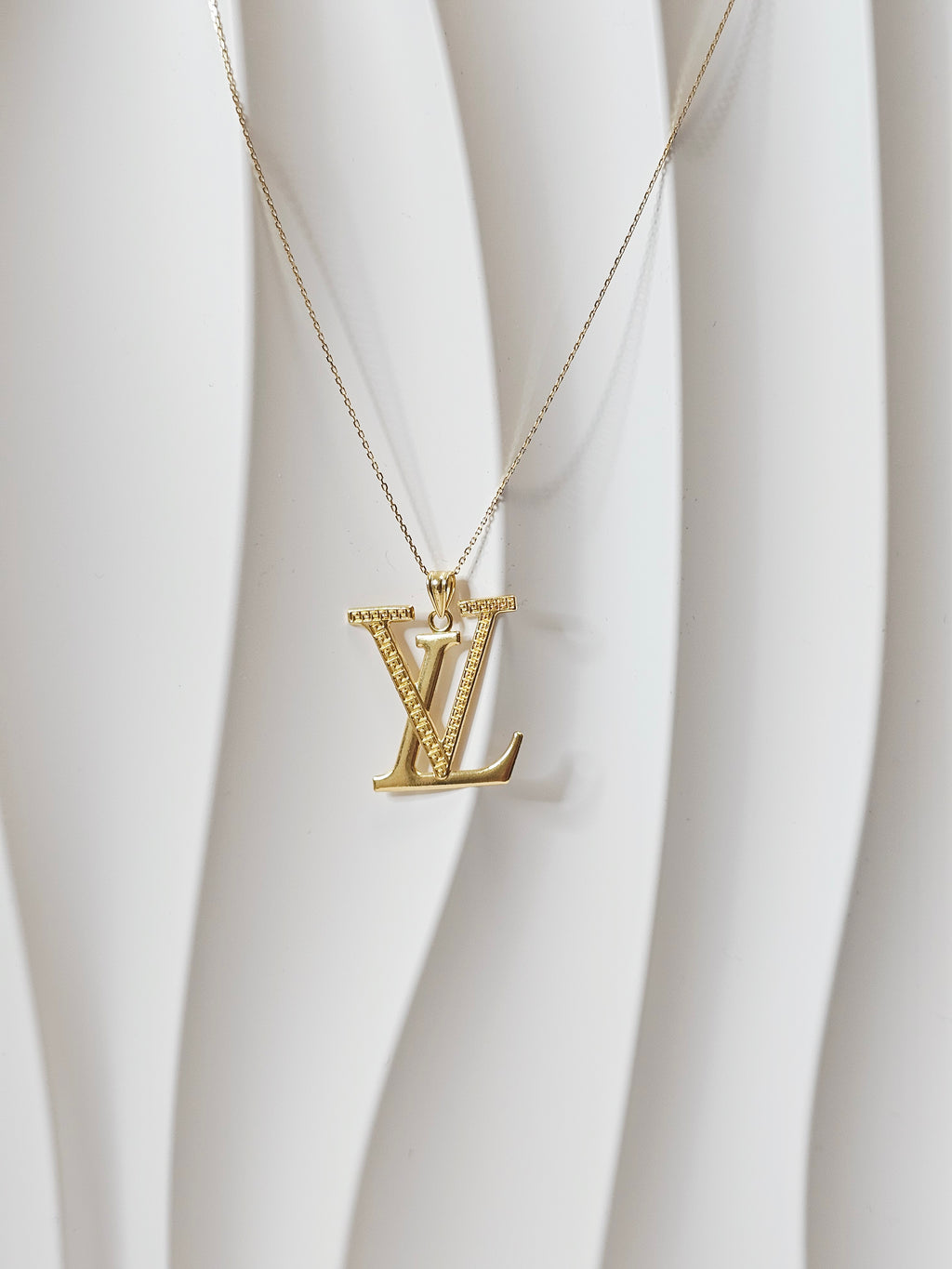 LV Inspired Logo Pendant
