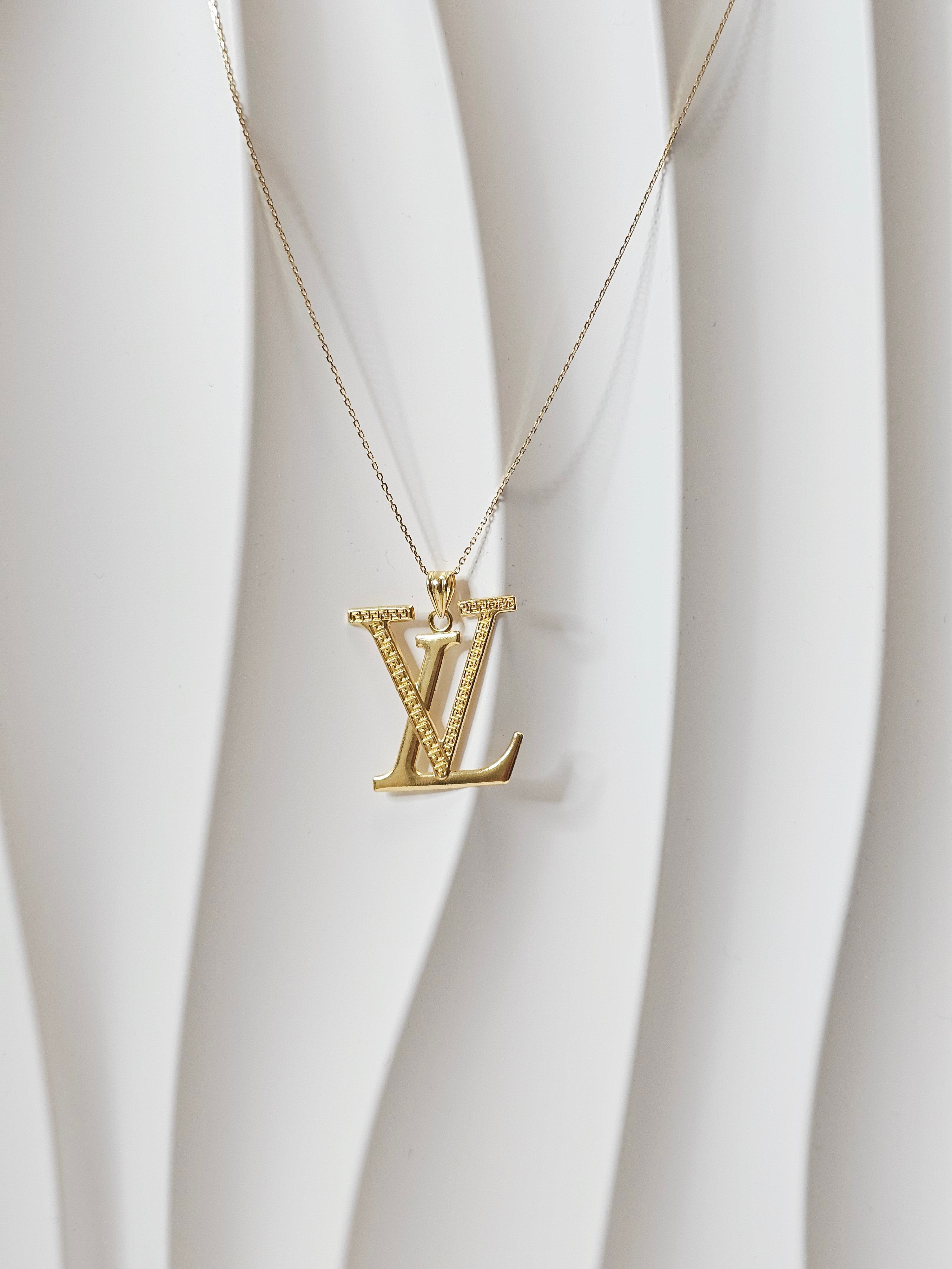 LV Inspired Logo Pendant