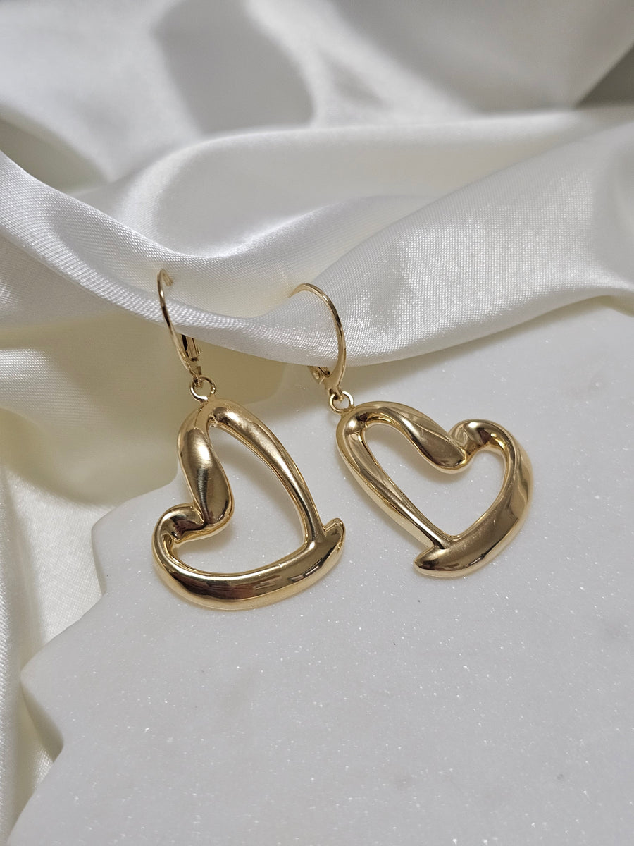 Happy Heart Dangling Earrings
