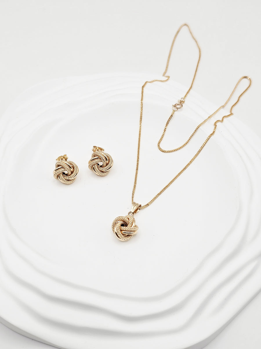 Cinnamon/Knot  Set Necklace/Earrings