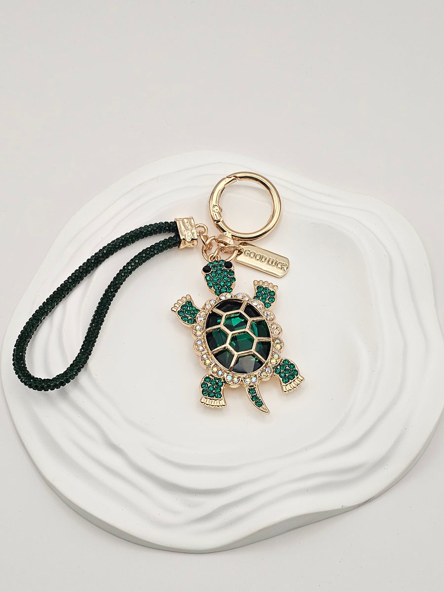 Turtle Keychain : Emerald/Gold