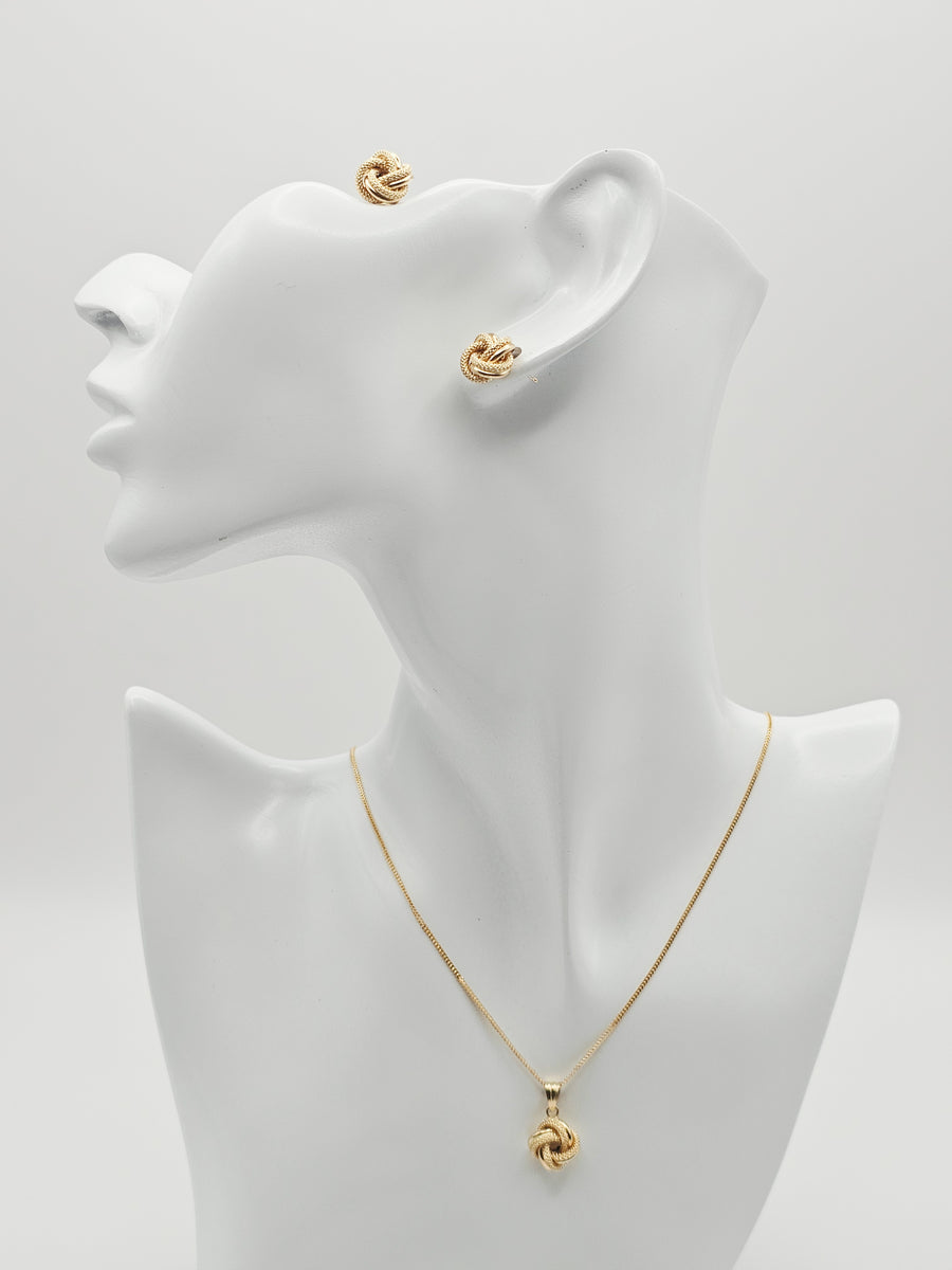 Cinnamon/Knot  Set Necklace/Earrings