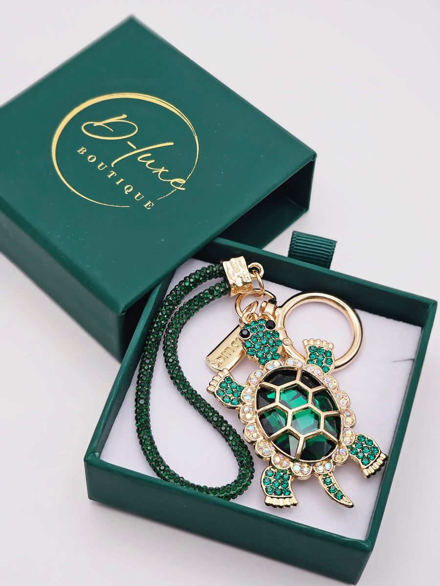 Turtle Keychain : Emerald/Gold