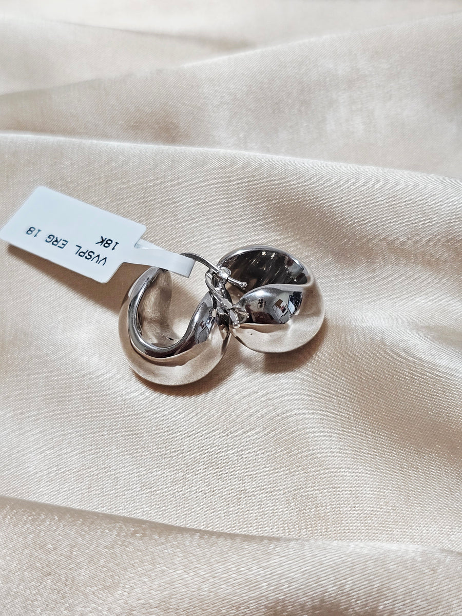 White Gold Dome Earrings