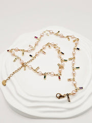 " SOFIA RAINBOW " FRESH WATER PEARLS NECKLACE