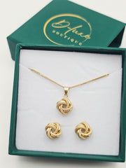 Cinnamon/Knot  Set Necklace/Earrings