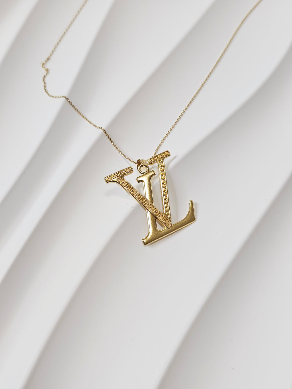 LV Inspired Logo Pendant