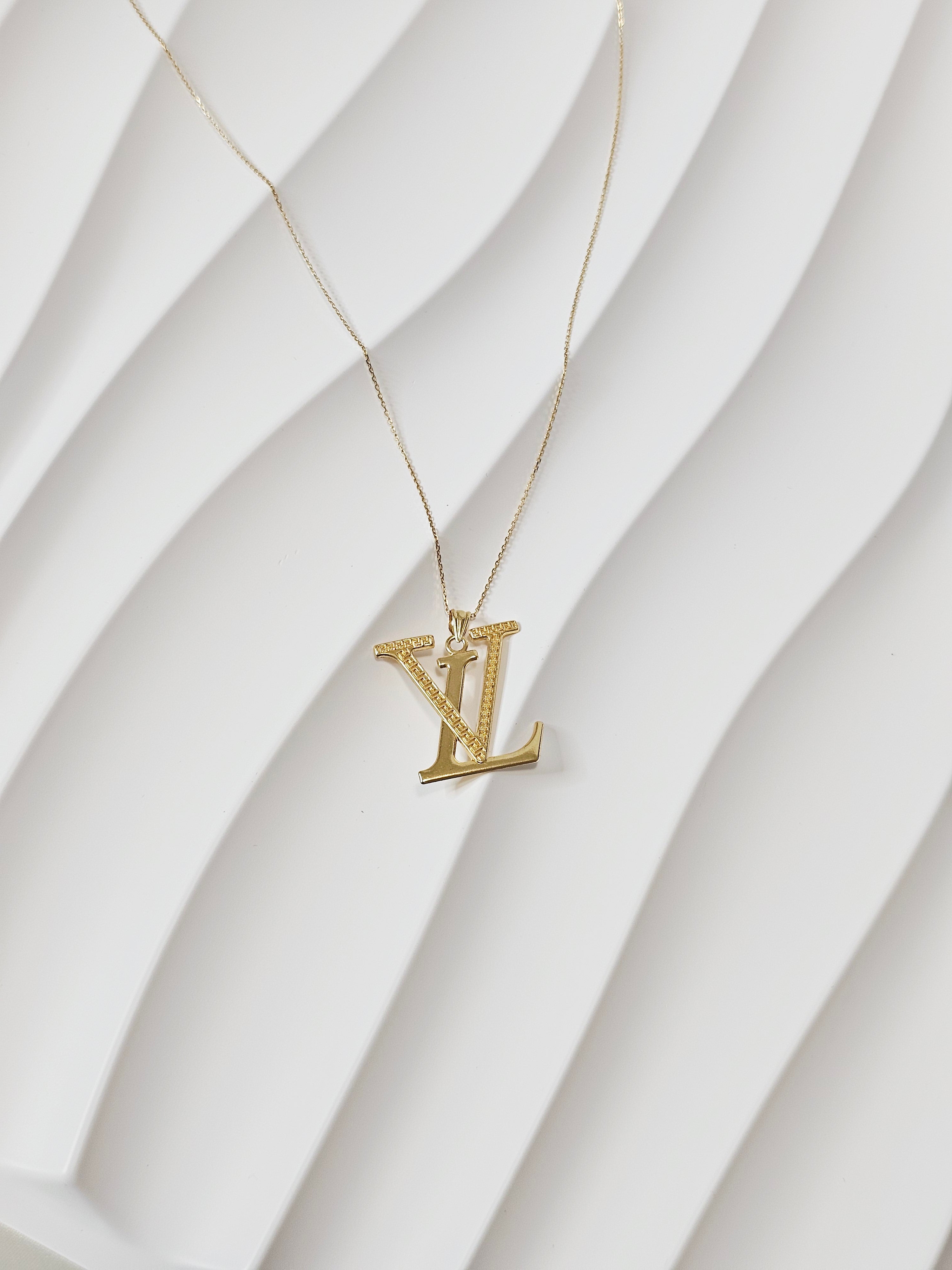 LV Inspired Logo Pendant