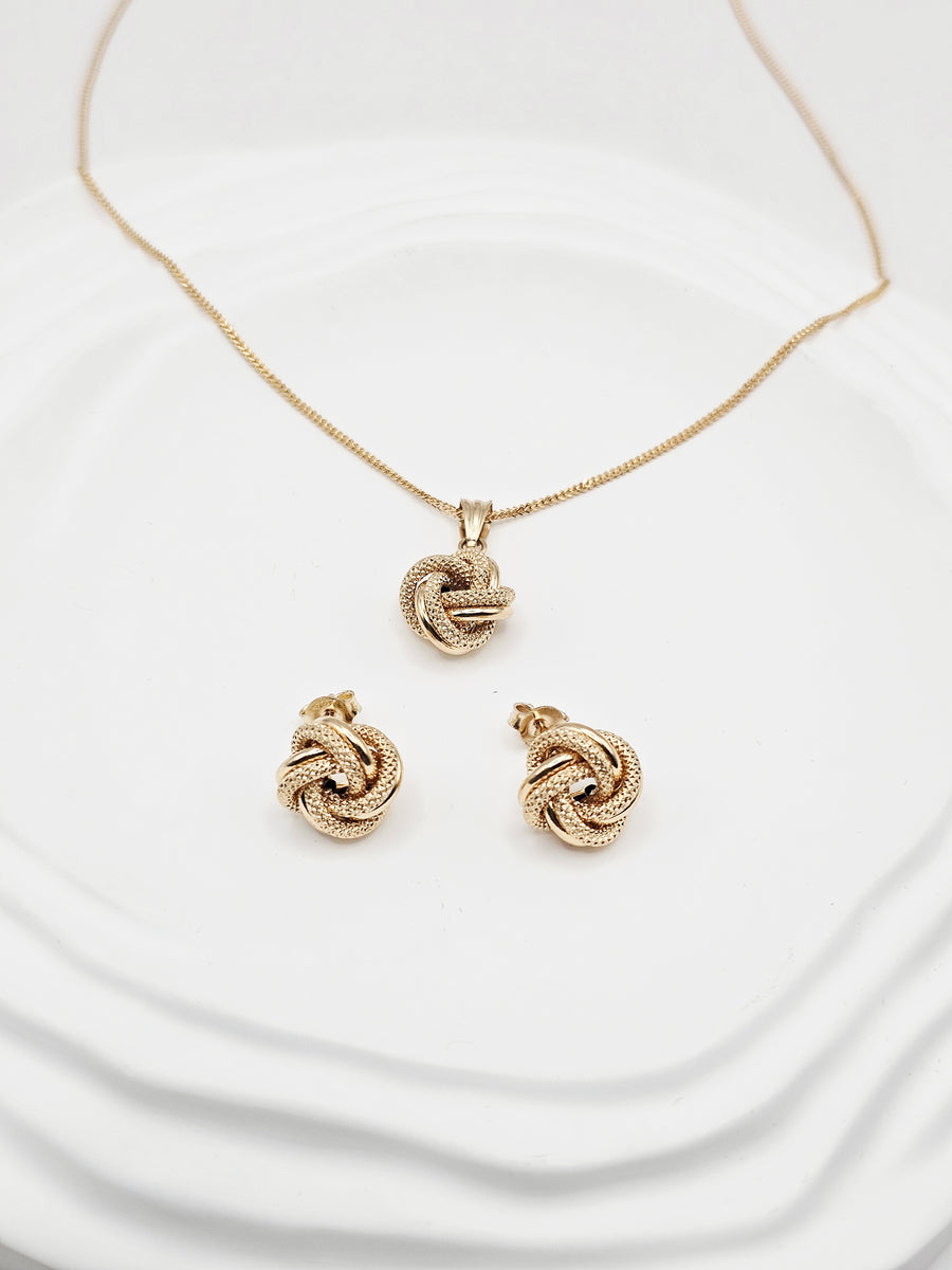 Cinnamon/Knot  Set Necklace/Earrings