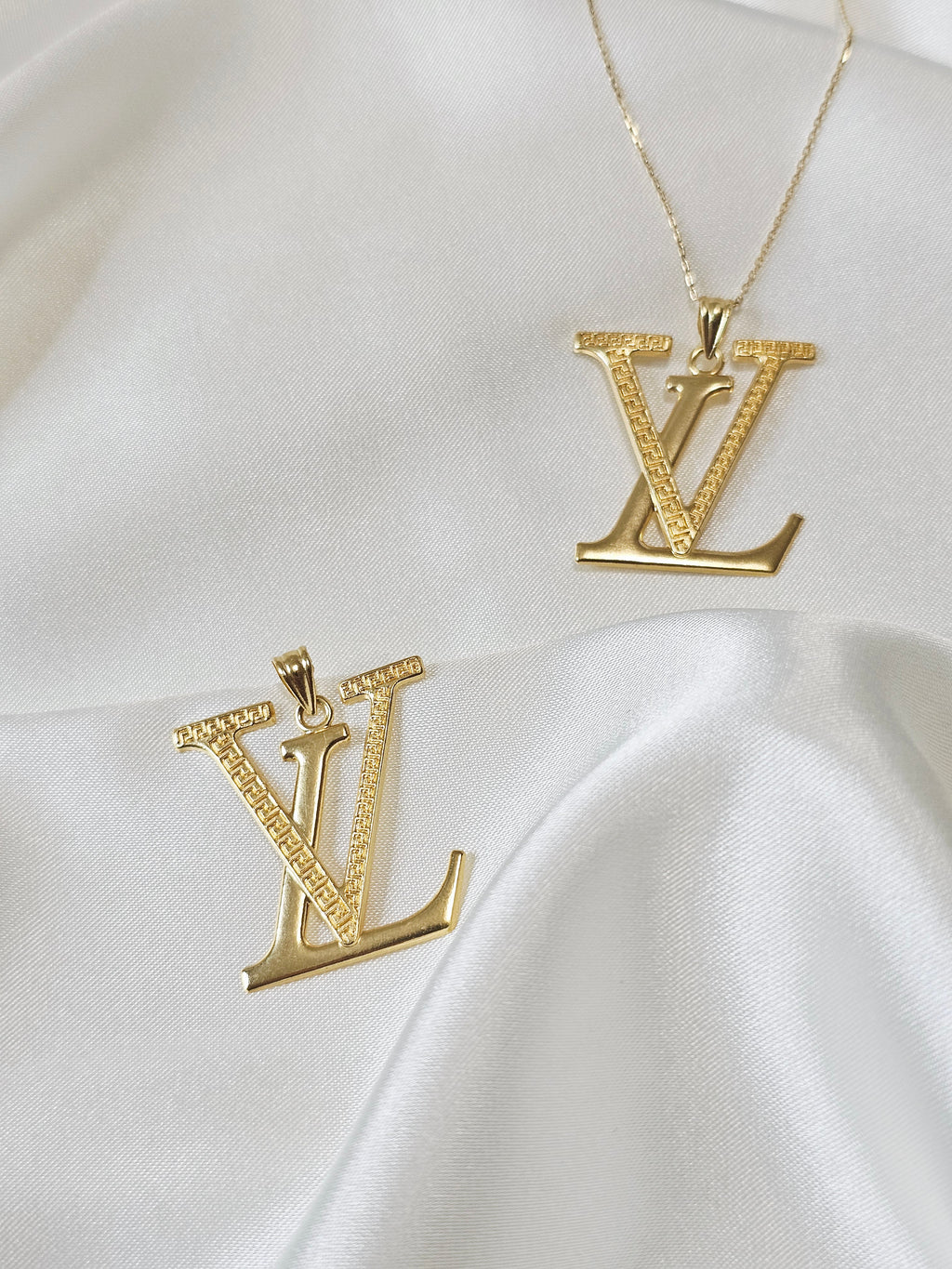 LV Inspired Logo Pendant